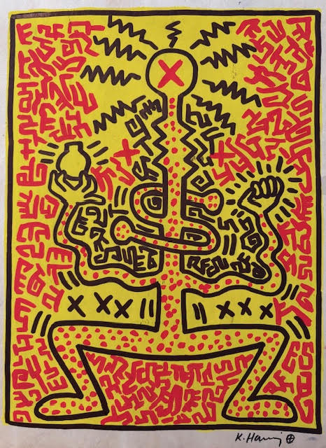 Un Pont avec une Rivière et des Arbres en Arrière-Plan - Keith Haring