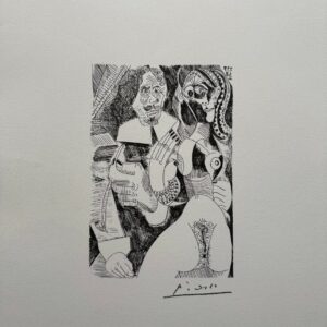 Homme Rembranesque A la Pipe et Courtisane - Pablo Picasso