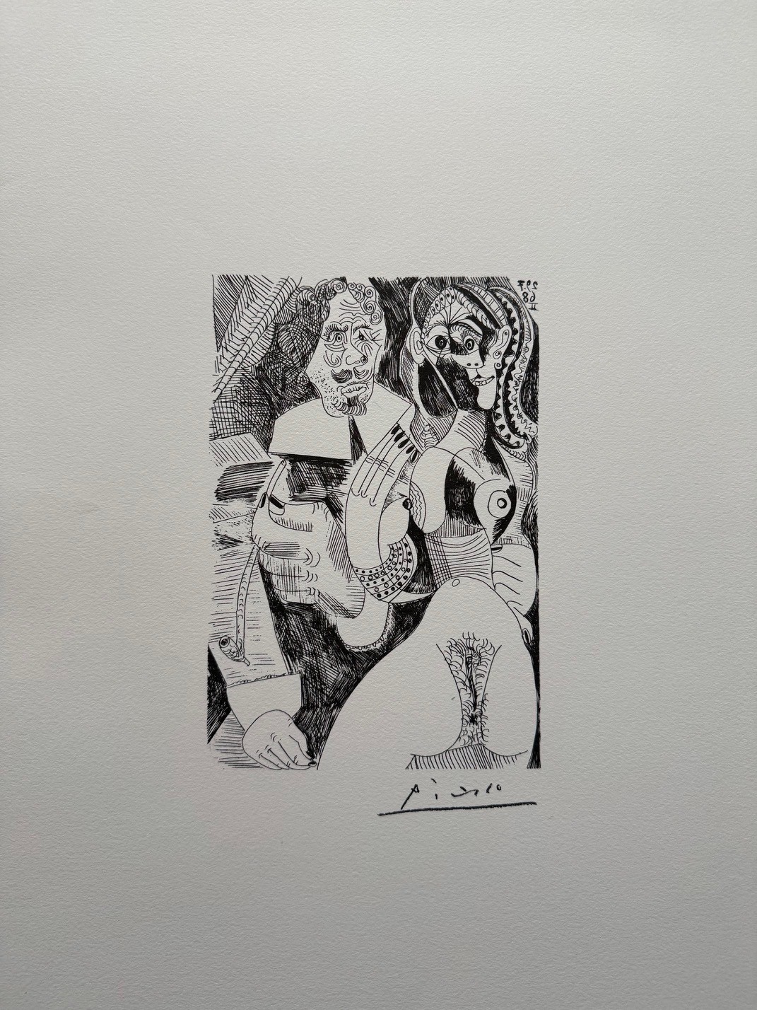 Homme Rembranesque A la Pipe et Courtisane - Pablo Picasso – Image 1