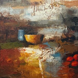 Paysage Abstrait aux Reflets - 20E Eeuw Ecole Moderne