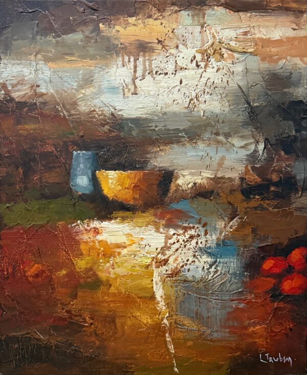 Paysage Abstrait aux Reflets - 20E Eeuw Ecole Moderne