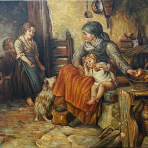 Scène Familiale Autour de la Table - Claude Xx Ème Siècle Kramer