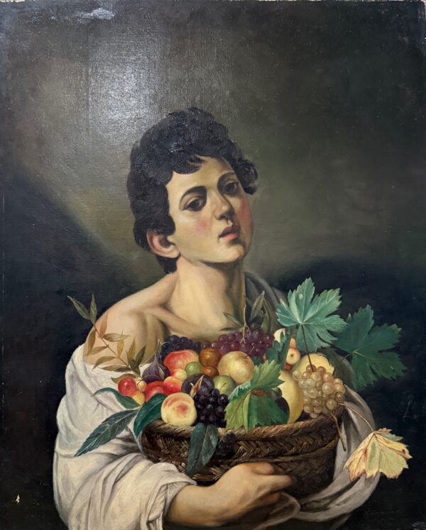 Jeune au Panier de Fruits - Xxe Siècle École Moderne