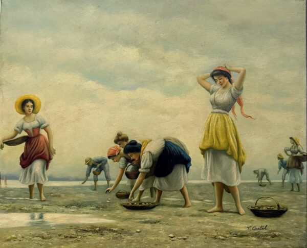 Enfants Jouant sur la Plage - Franck Castel