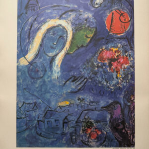 Amoureux au Soleil Rouge - Marc Chagall