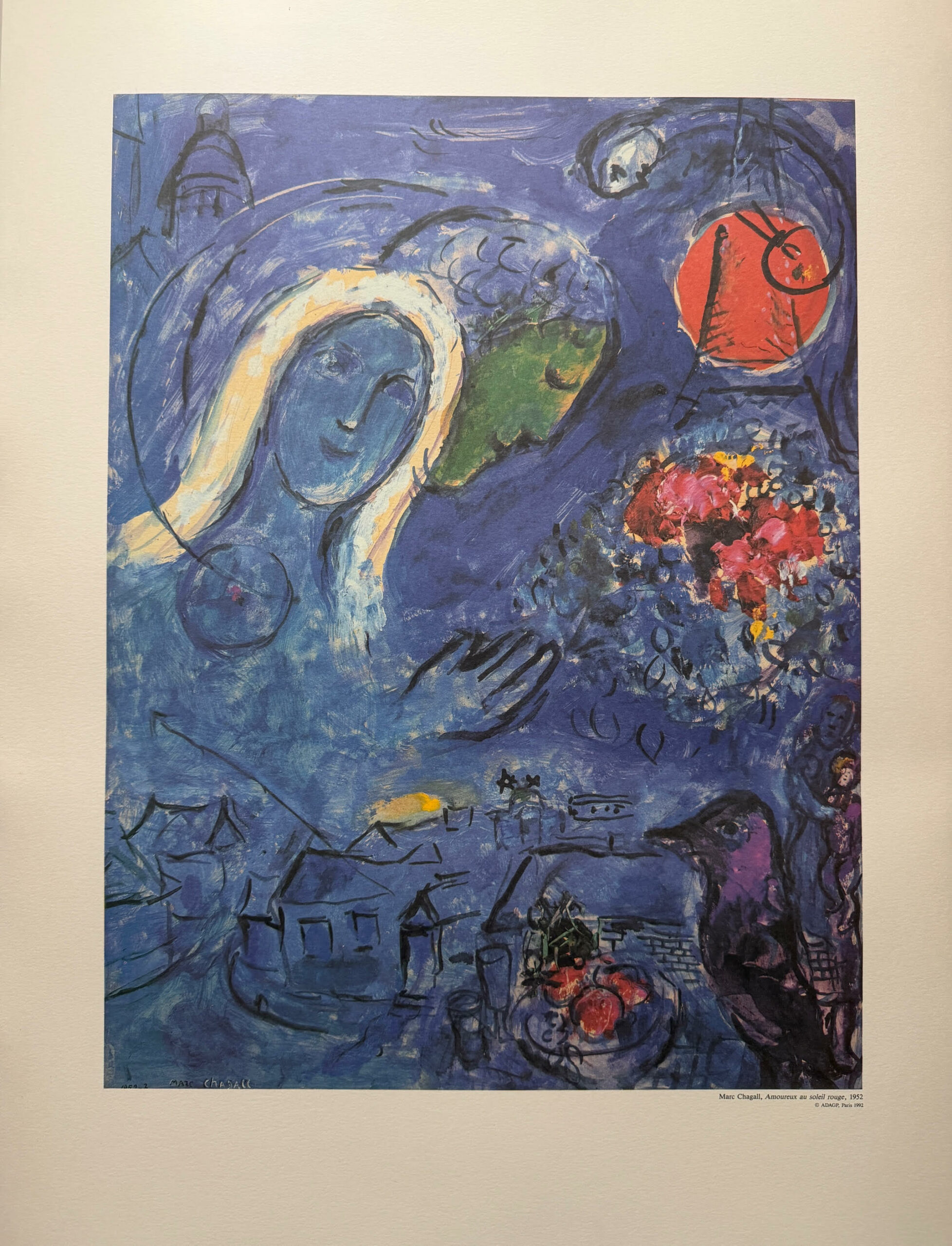 Amoureux au Soleil Rouge - Marc Chagall – Image 1