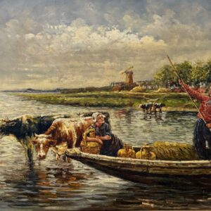 Pêcheurs au Bord de L’eau - Ecole Française Xxe
