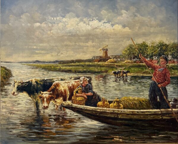Pêcheurs au Bord de L’eau - Ecole Française Xxe