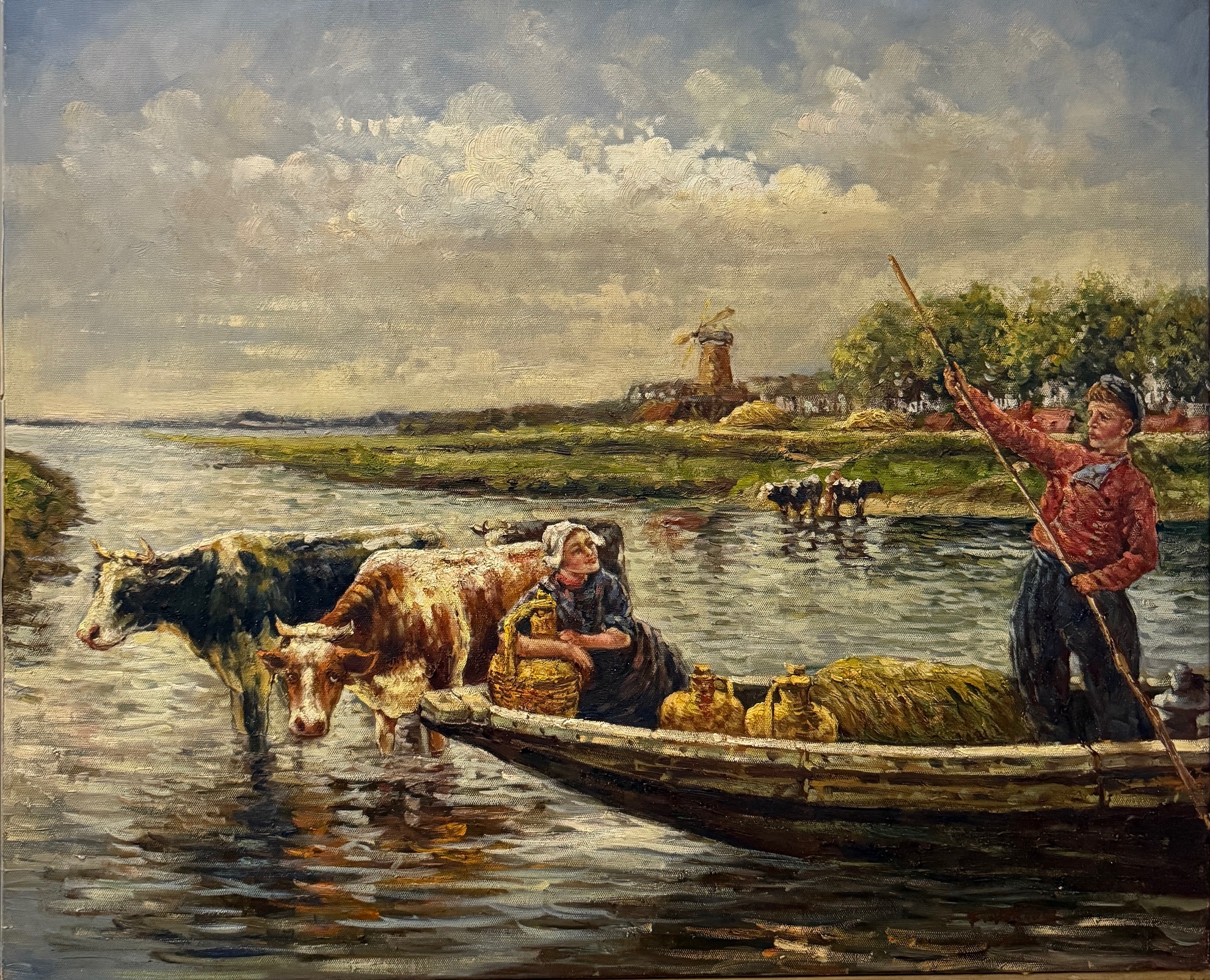 Pêcheurs au Bord de L’eau - Ecole Française Xxe – Image 1