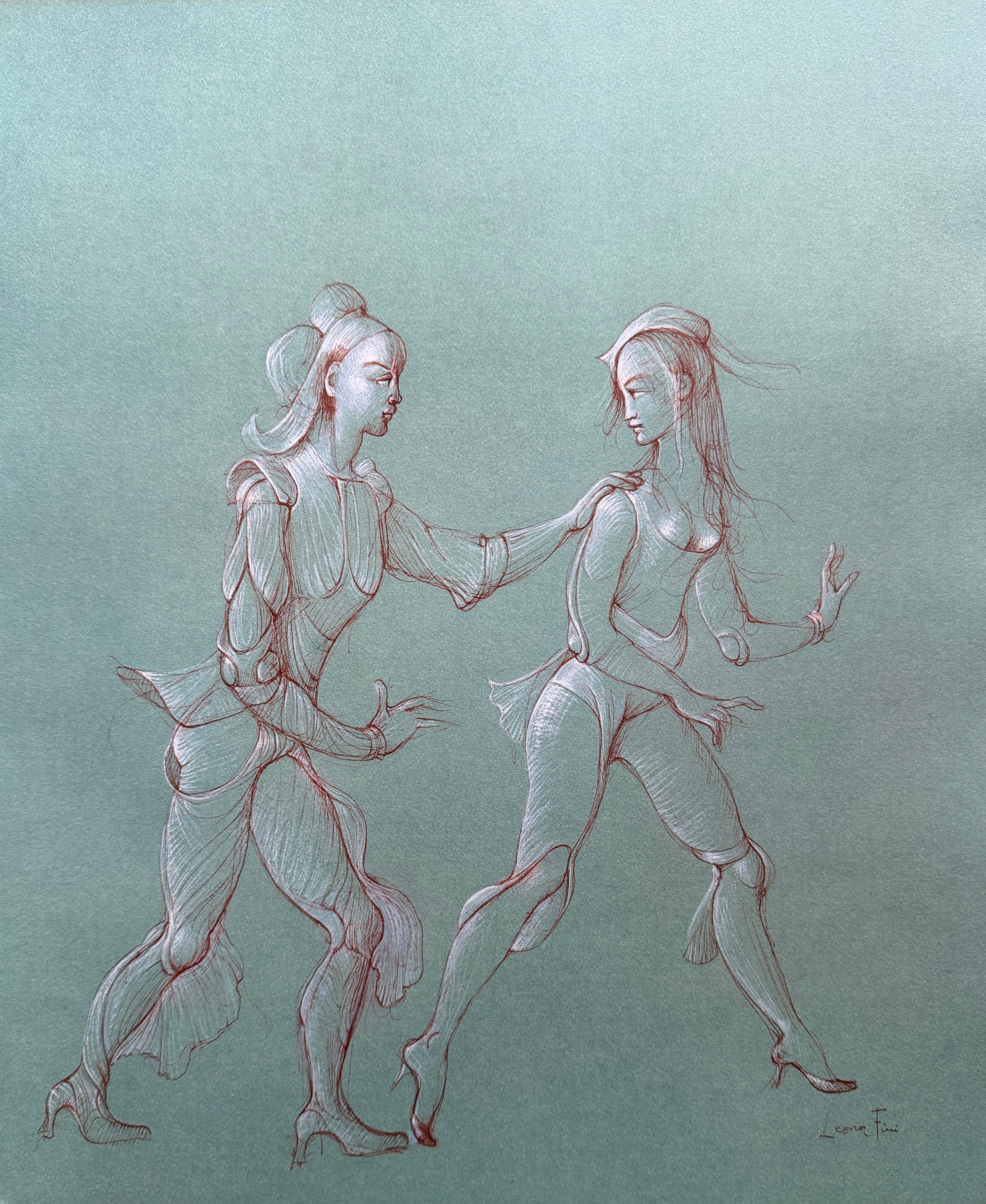 Couple en Promenade 1980 - Léonor Fini – Image 1