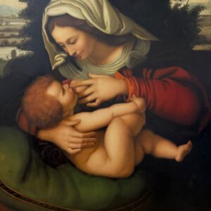 Maternité Tendre À la Robe Rouge - Ecole Française Xxe