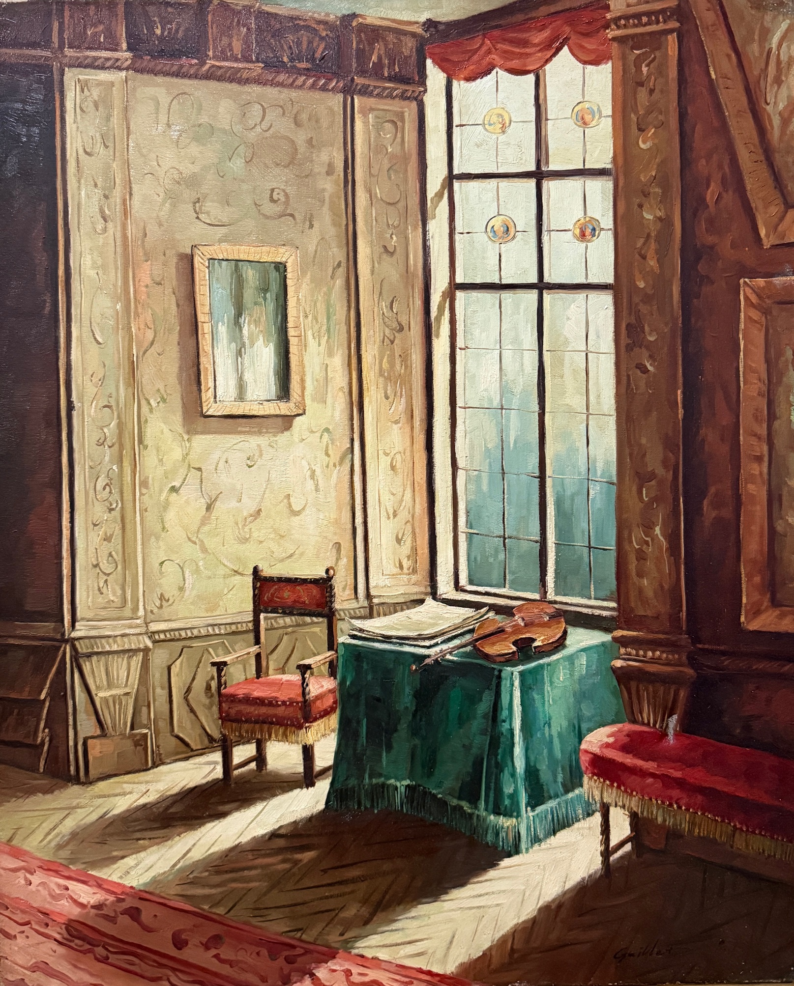 Intérieur Calme avec Fenêtre - Ecole Française Xxe – Image 1