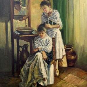 Femme Lisant Près de la Fenêtre - Xxe Siècle Vernos F.