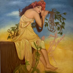 Jeune Femme au Bouquet de Fleurs - Xx E.lamont