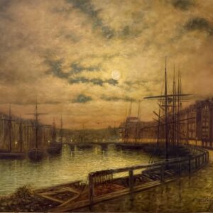 Port au Crépuscule - Édouard Xxe Siècle Guilleux
