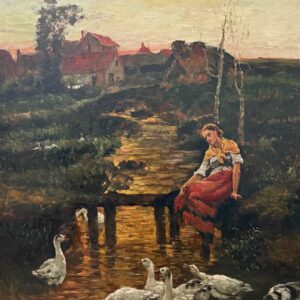 Scène Rurale au Bord de L’étang - Xxe Siècle École Moderne