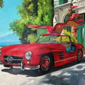 Mercedes Rouge au Bord de Mer - Fournier Jean-Baptiste