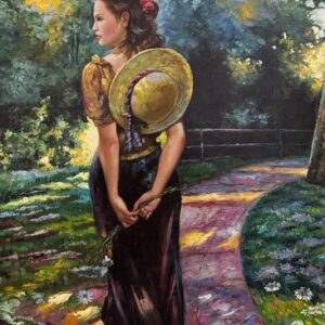 Jeune Femme dans le Jardin D’été - Samuel Smills