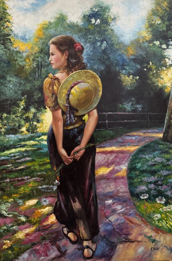 Jeune Femme dans le Jardin D’été - Samuel Smills