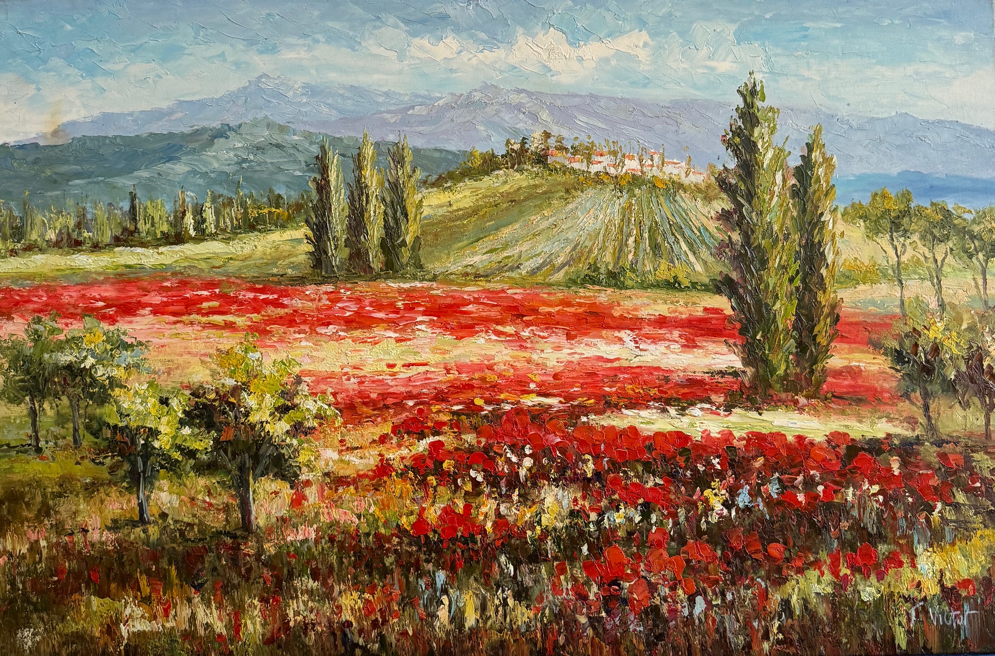 Coquelicots À Perte de Vue - Xxe Siècle École Moderne – Image 1