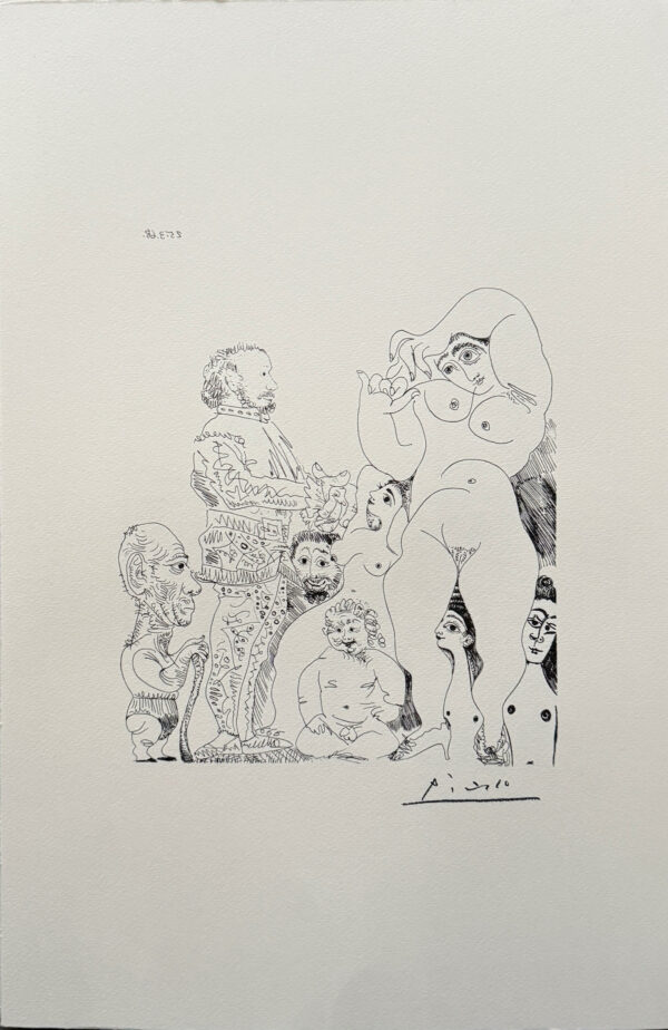 Autoportrait À la Canne, avec Comédien, Amour Replet et Femmes - Pablo Picasso