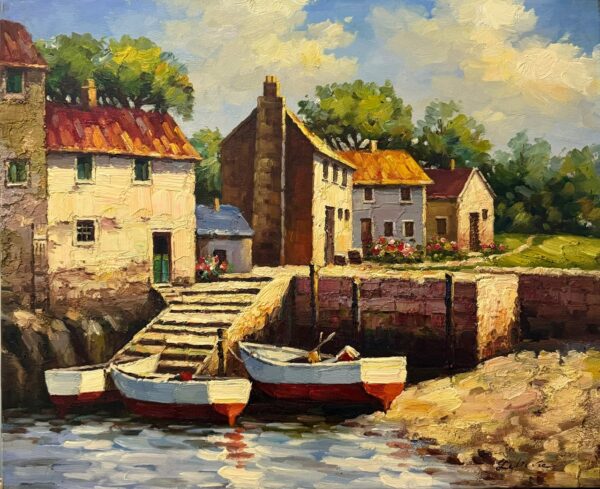 Village au Bord de L’eau - Xxe Siècle École Moderne