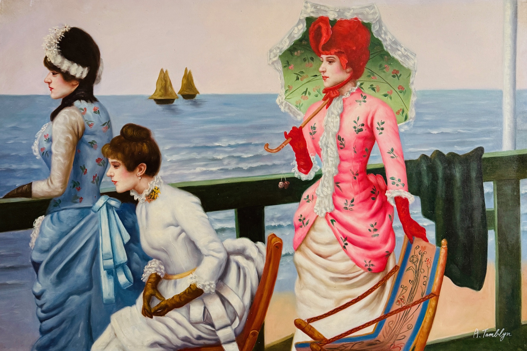 Femmes au Travail, Couleurs Vives - 20E Eeuw Ecole Moderne – Image 1