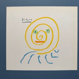 Tete Spiralee au Fond Jaune - Pablo Picasso