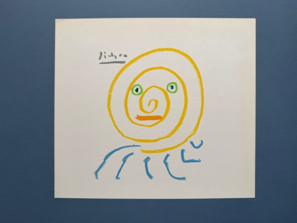 Tete Spiralee au Fond Jaune - Pablo Picasso