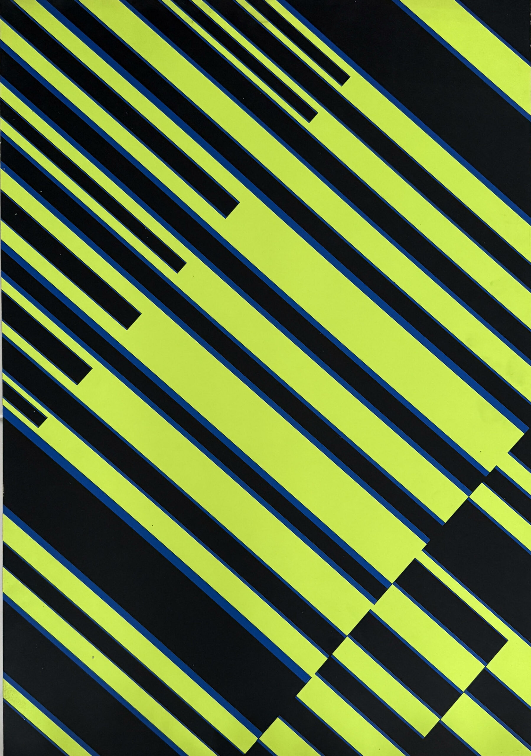 Composition In Neon Yellow And Grey (1976) - Günter Frühtrunk – Image 1