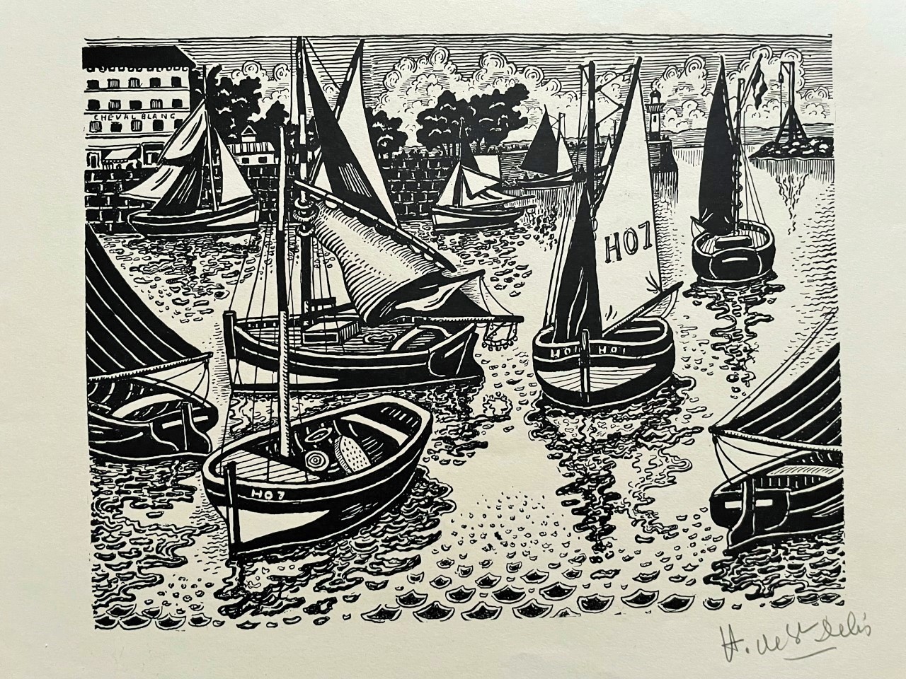 Honfleur,Voiliers au Mouillage - Henri Liénard De Saint-Delis – Image 1