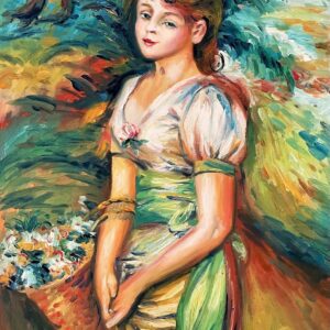 Jeune Fille au Panier de Fleurs - William West Xxe Eeuw