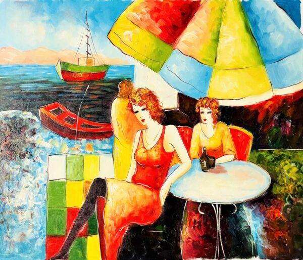 Les Deux Jumelles au Cafe du Port - Barmoz 20E Eeuw