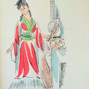 Elegante A  la Robe Rose et Eventail - Raoul Dufy