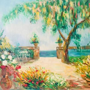 Jardin Fleuri au Bord de L'eau - Alex 20E Eeuw Helmans