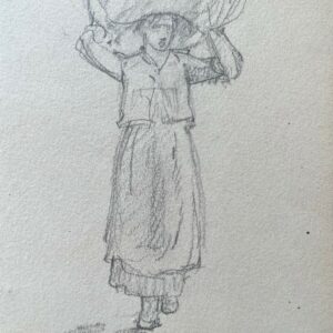 Femme Portant un Panier sur la Tete - Louis-Émile Adan