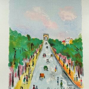 L'arc de Triomphe et les Champs Elysees - Maurice Utrillo