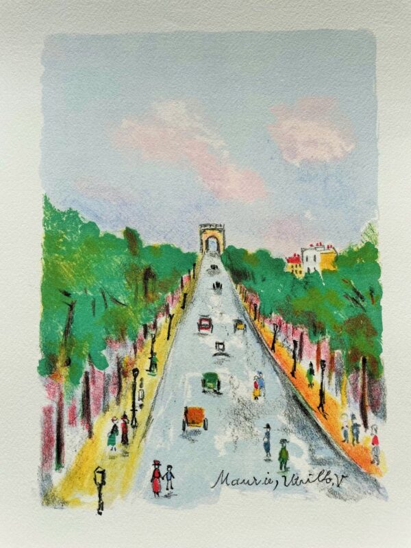 L'arc de Triomphe et les Champs Elysees - Maurice Utrillo