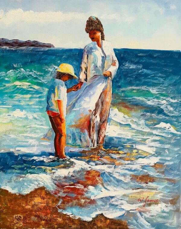 Avec Son Fils au Bord de L'eau - 20E Eeuw W.james
