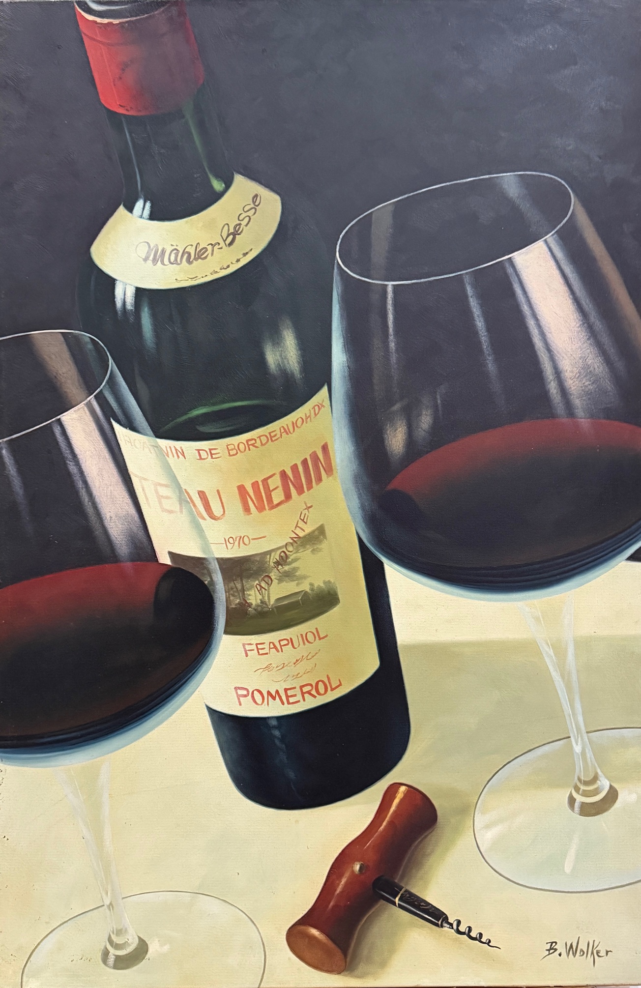 Nature Morte au Vin Ancien - Ecole Française Xxe – Image 1