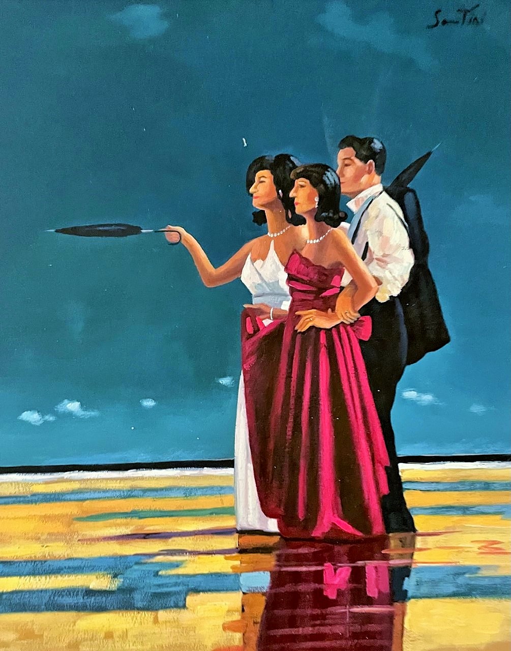 Le Couple aux Deux Parapluies - Giorgio Xxe Siècle Santini – Image 1