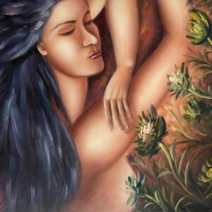 Femme au Cheveux Bleus - Carole Hermann 20E Eeuw
