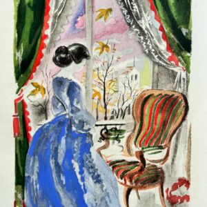 Jeune Demoiselle A la Robe Blue - Emile Grau-Sala