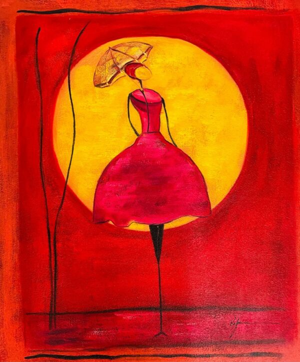 Femme A la Parapluie Jaune - Jhonny Yuvin Xx