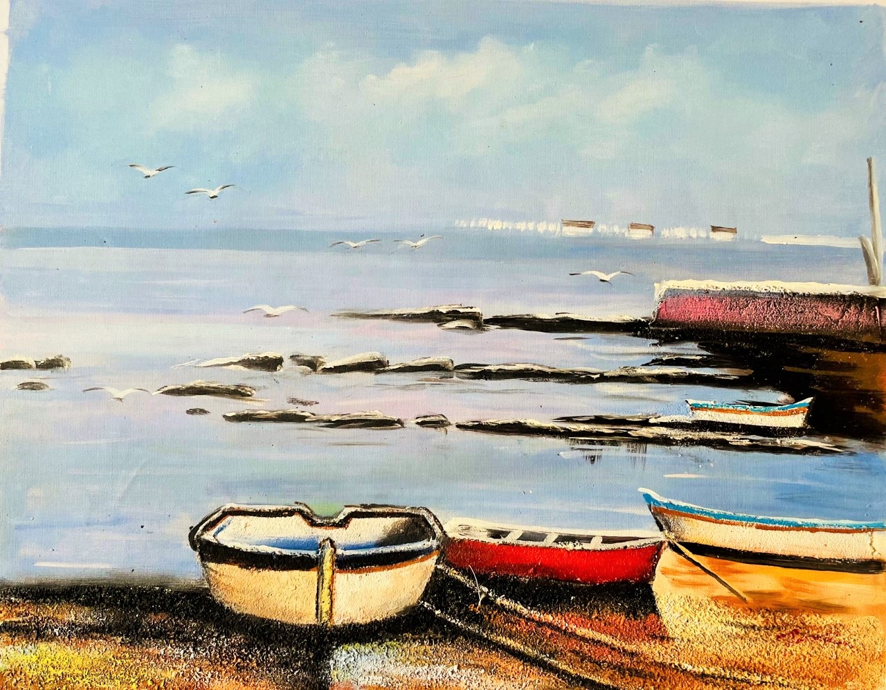 Les Trois Barques Echouees - Jules 20E Eeuw Tirar – Image 1