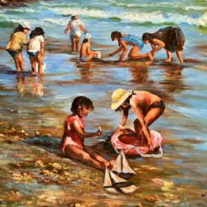 Scene de Plage - William West  20E Eeuw