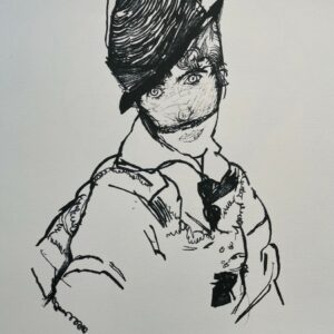 Jeune Fille au Chapeau Noir et au Voile - Schiele Egon