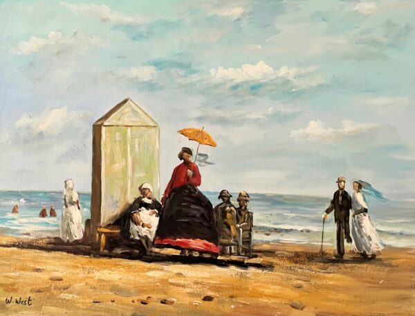 Scene de Plage - William West 20E Eeuw