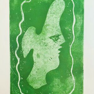 Visage sur Fond Vert - Braque Georges