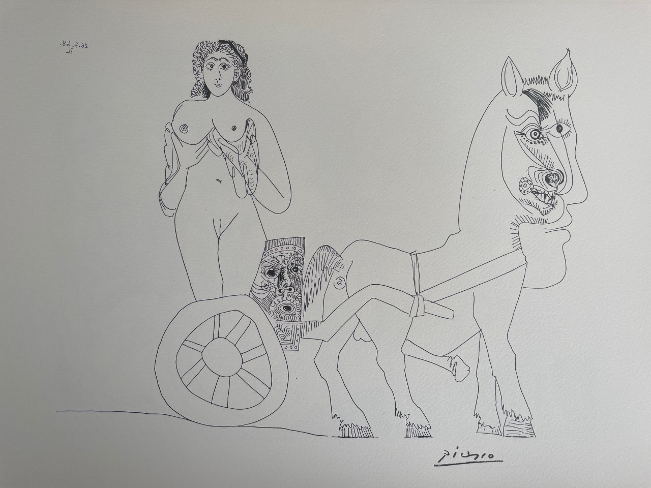 Femme sur un Char Romain Harnais À un Cheval À Moitié Humain - Pablo Picasso – Image 1